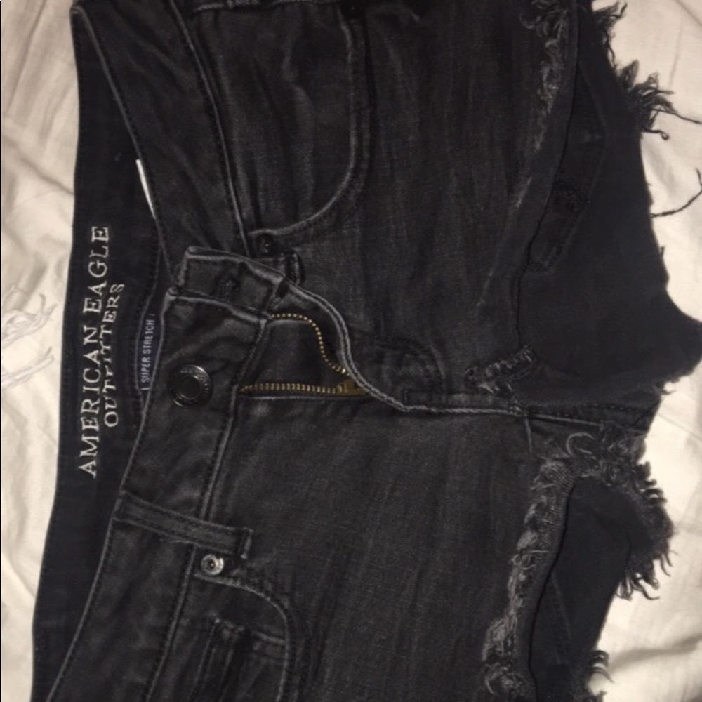 American Eagle Black Denim Jean Shorts